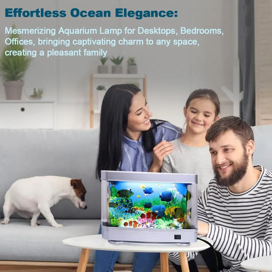 Desktop Aquarium Fish Tank Decorative Light Usb Dynamic Fish Tank Decorative Lig - Side View