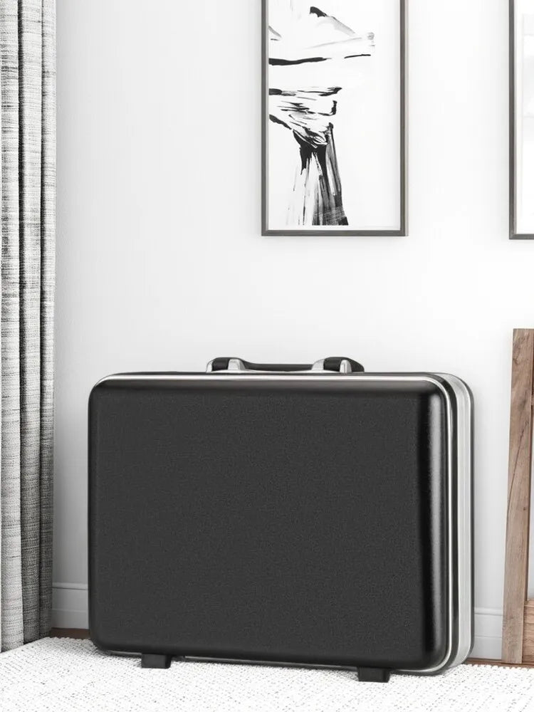 Aluminum Frame Hard Shell Business Laptop Briefcase - Anti-Theft Password Lock Portable Computer Bag