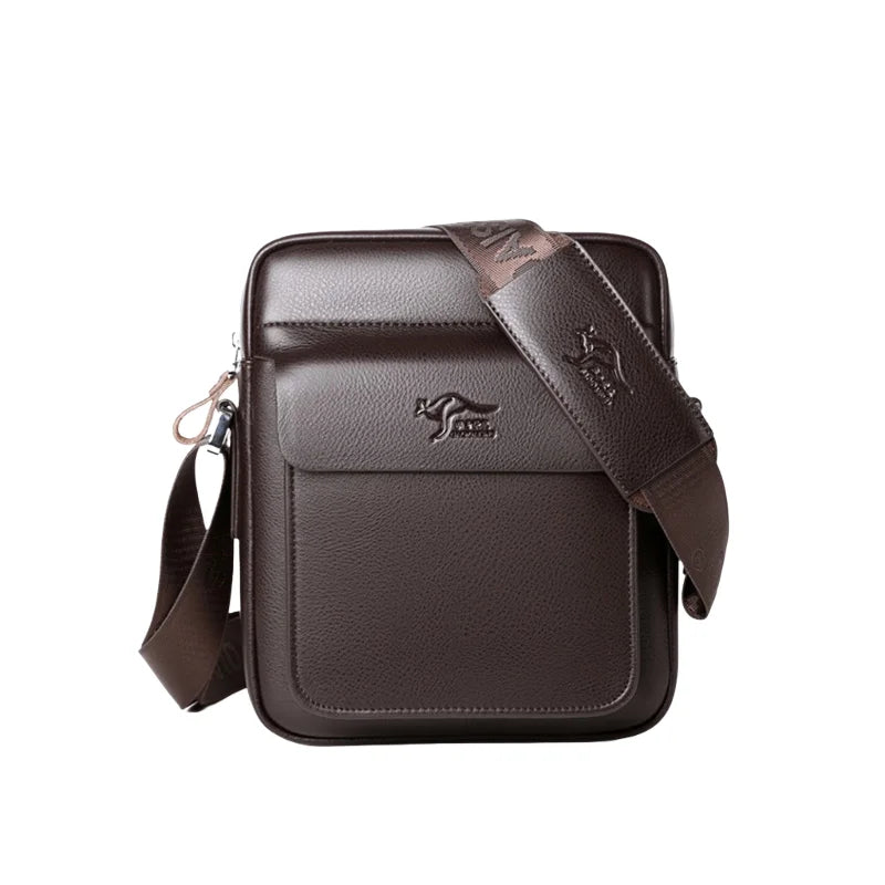 PU Leather Crossbody Bag for Men - Square Sling Shoulder Bag with
