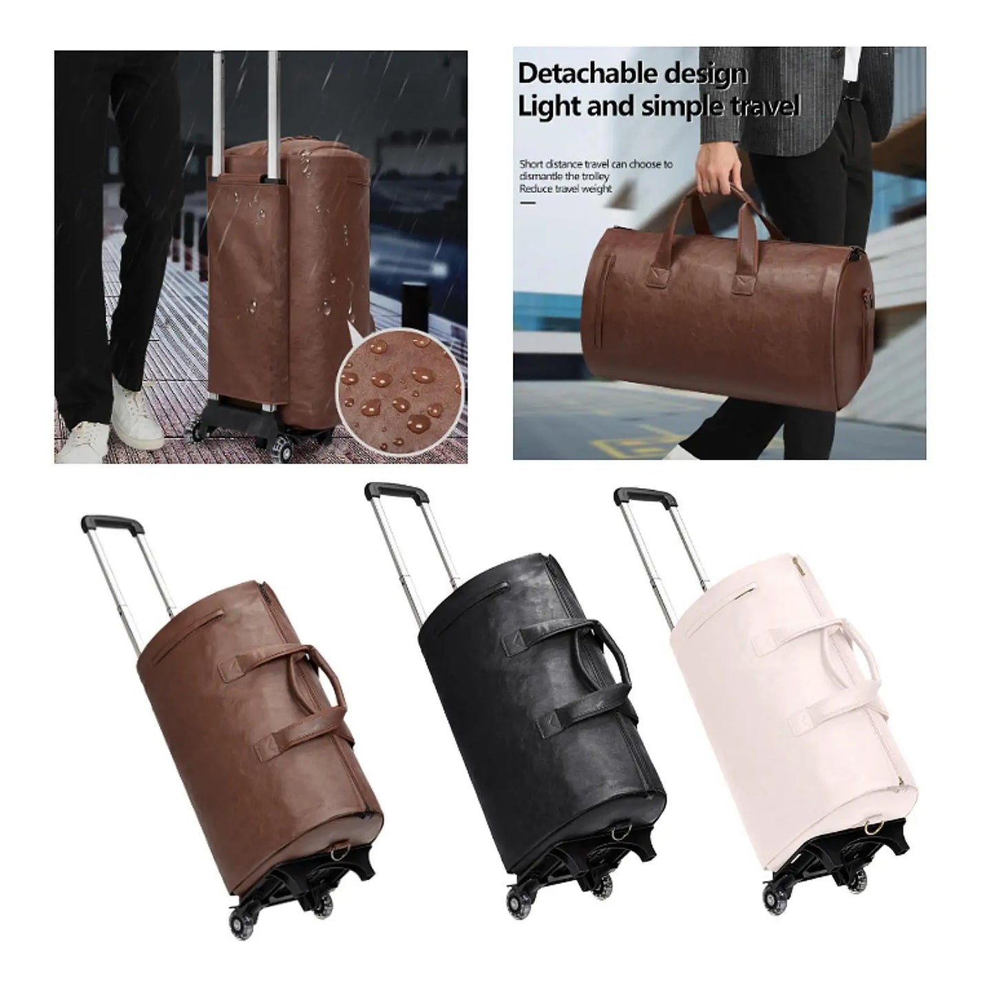 Rolling Garment Bag with Wheels with Compartment Trendy Overnight