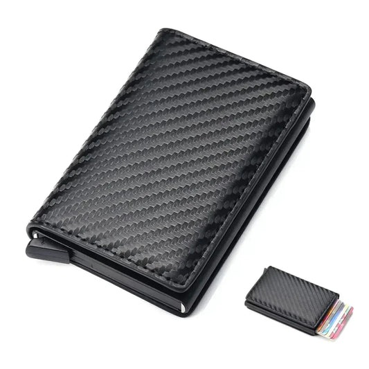 Rfid Aluminum Men Wallet Card Holder Purse Carbon Fiber Men Business