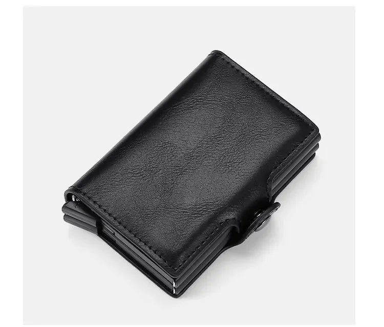Double Layer Anti-Theft Card Case with RFID Blocking - Carbon Fiber