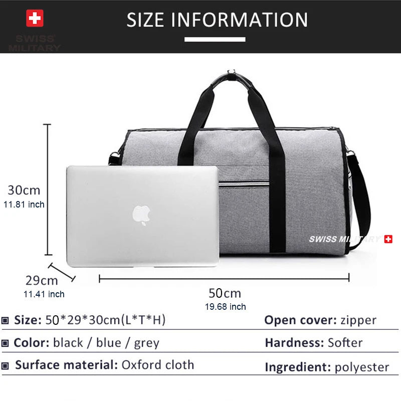 SWISS MILITARY New Men's Business Garment Bags Large Multifunctional