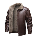 Winter Fleece-lined Leather Jacket Men 2025 New Coat Men's Top Windproof Leisure Mens Streetwear Zip