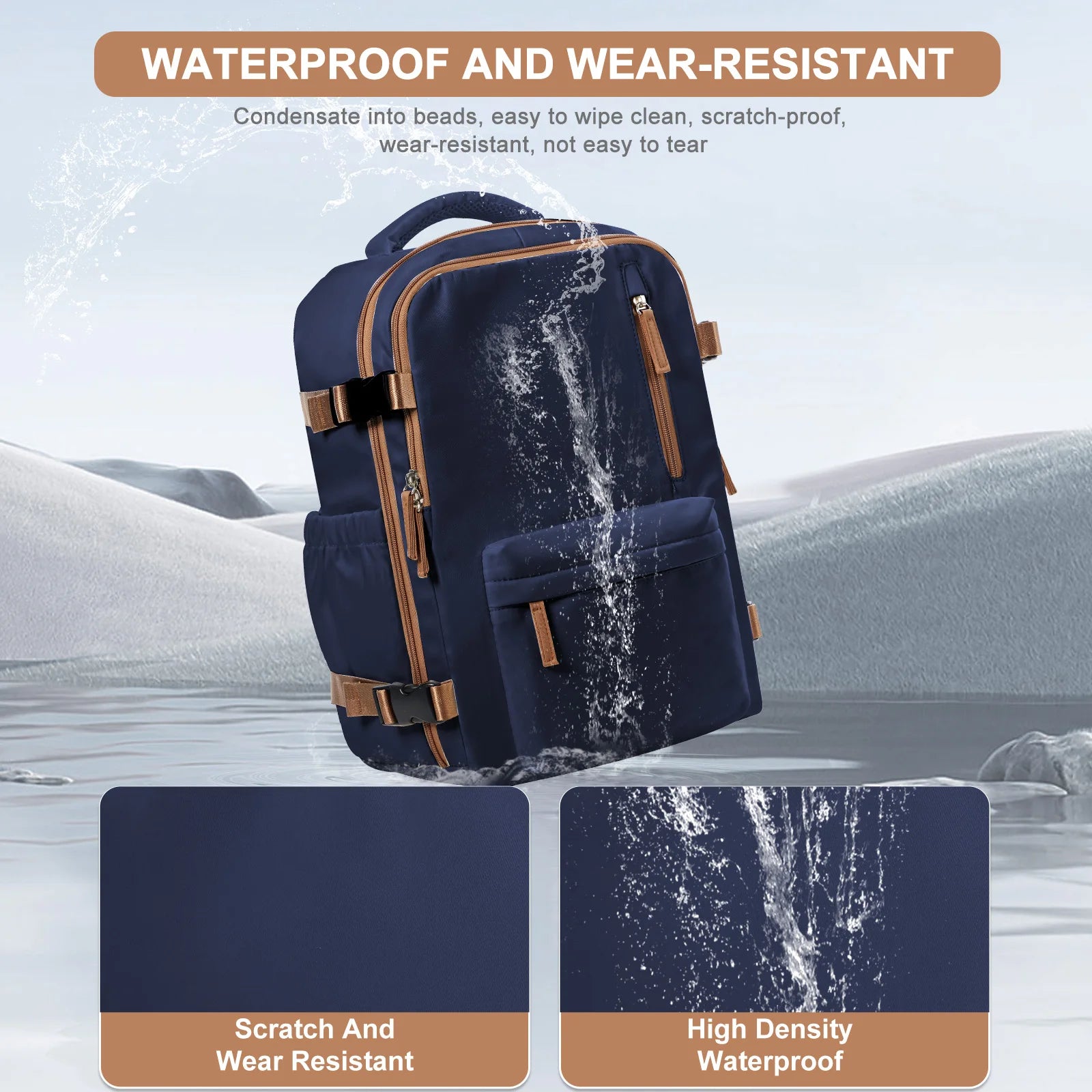 Men's Backpack Travel Backpack Cabin Bag Size Ryanair 40x20x25 Backpack Large Wa - Detail View