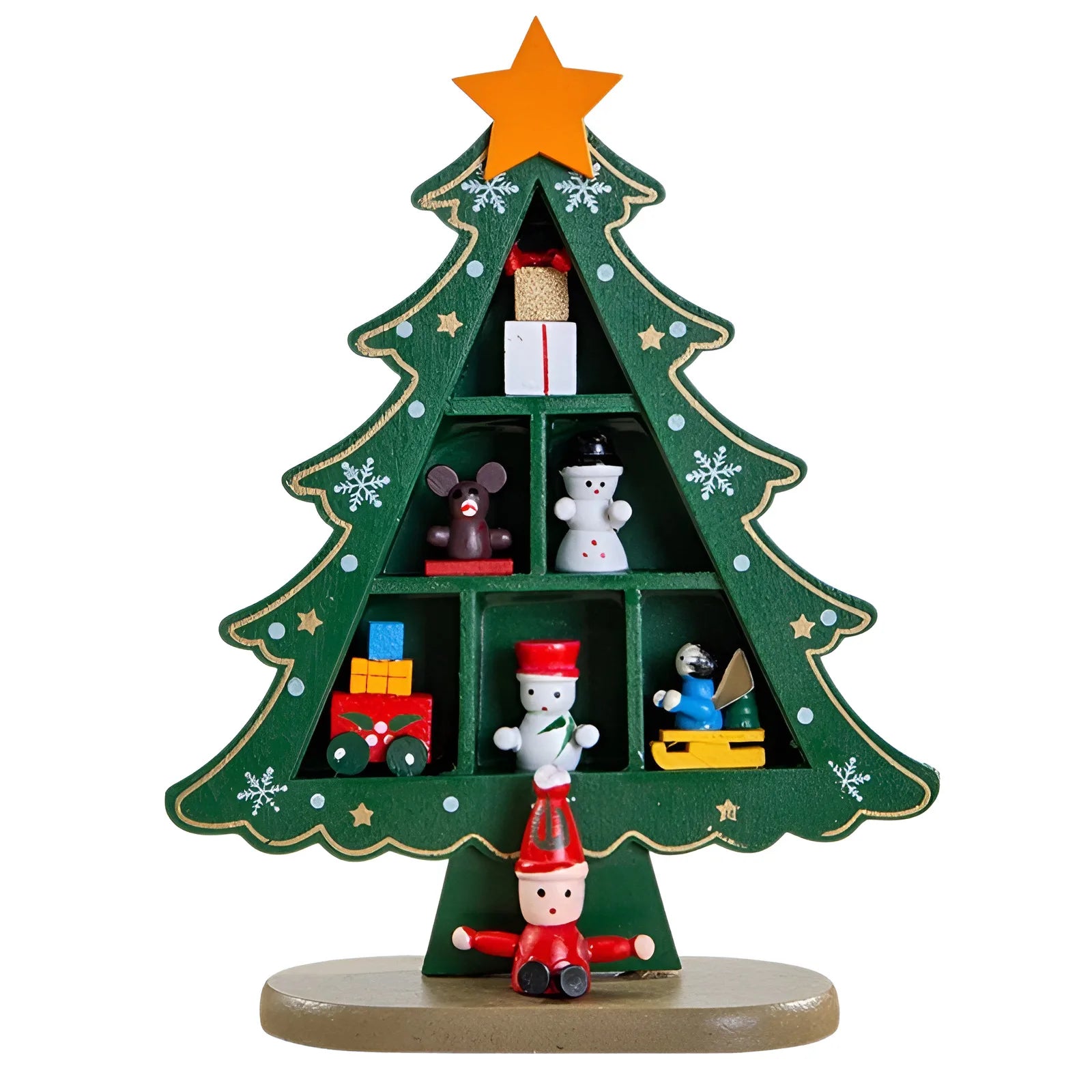 Christmas decorations small mini wooden Christmas tree DIY three-dimen - Brand Detail