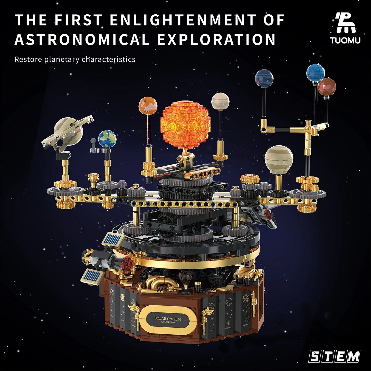 STEM Electric Rotating Universe Electric Solar System Light Building Blocks Sun Earth Model Space Science Education DIY Kid Toy - Features and Specifications