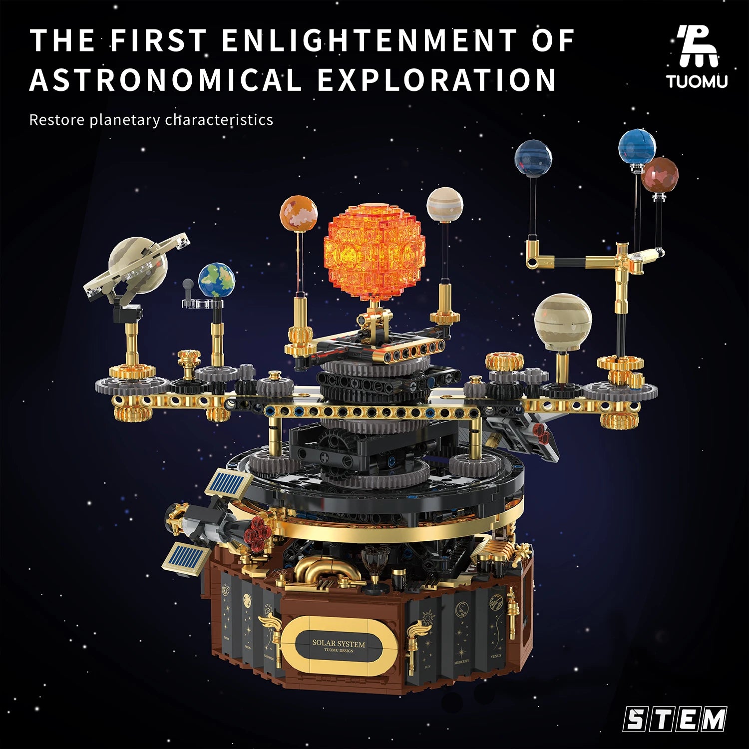 STEM Electric Rotating Universe Electric Solar System Light Building Blocks Sun Earth Model Space Science Education DIY Kid Toy - Features and Specifications