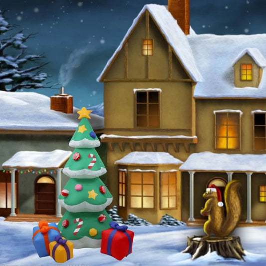 2.1M/7FT Christmas Inflatable Xmas Tree With LED Lights Outdoor Orname - Front View