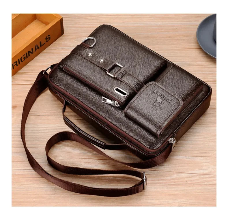 2024 New Men Shoulder Bag for 10.4" Ipad PU Leather Business