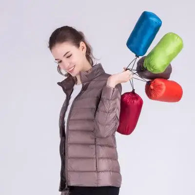 New Autumn Winter Women Ultra Light White Duck Down Jackets Candy Color Slim Short Design Warm Down  - Gallery image 19