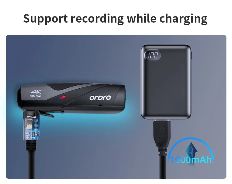 Ordro EP8 Head Wearable Action Camera Vlog 4K 60fps for YouTube