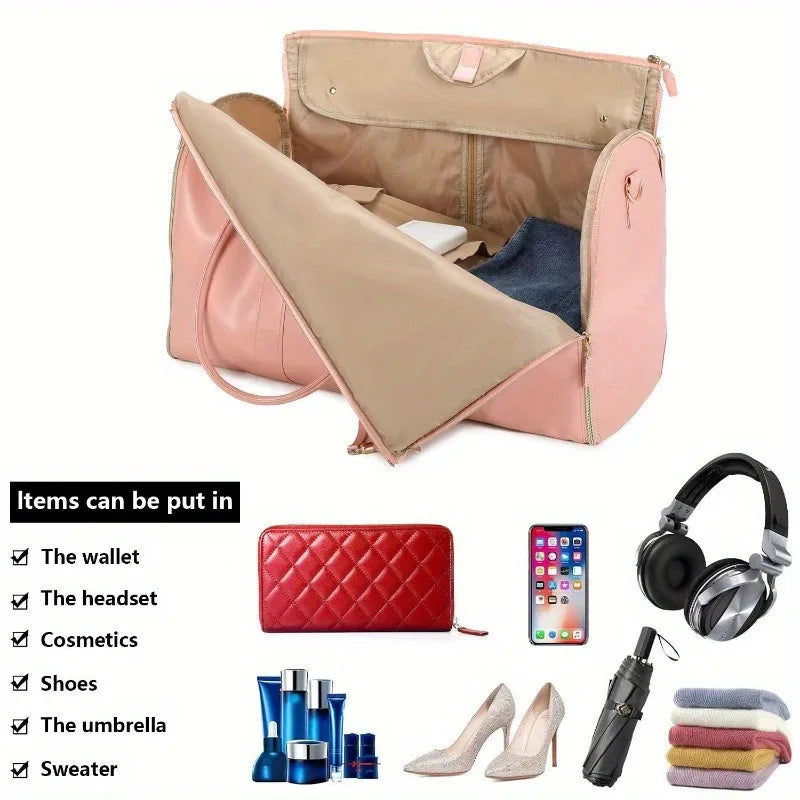 Large Capacity Travel Duffle Bag Women's Handbag Foldable Suit Bag