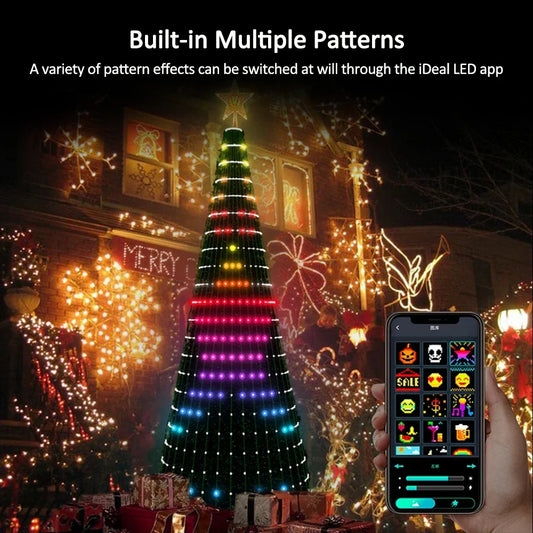 Christmas Tree Star Lights Smart RGB Christmas Light with Remote Timer - Front View