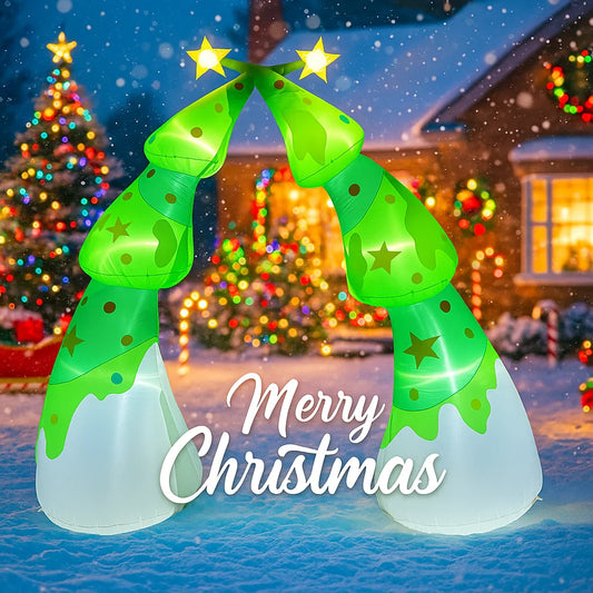 2.7M/9FT Christmas Tree Archway Decorations Home Inflatable Toys with  - Front View