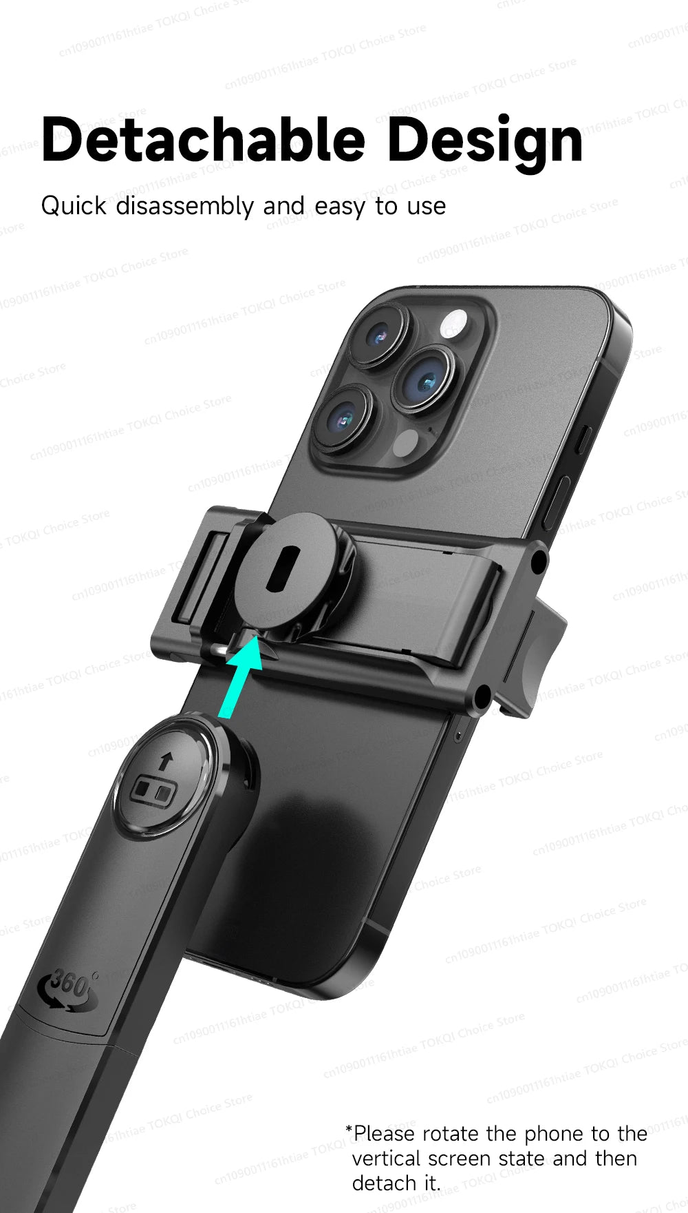 AI Tracking Gimbal - 360° Auto Rotate Selfie Stick | TOKQI - View 26