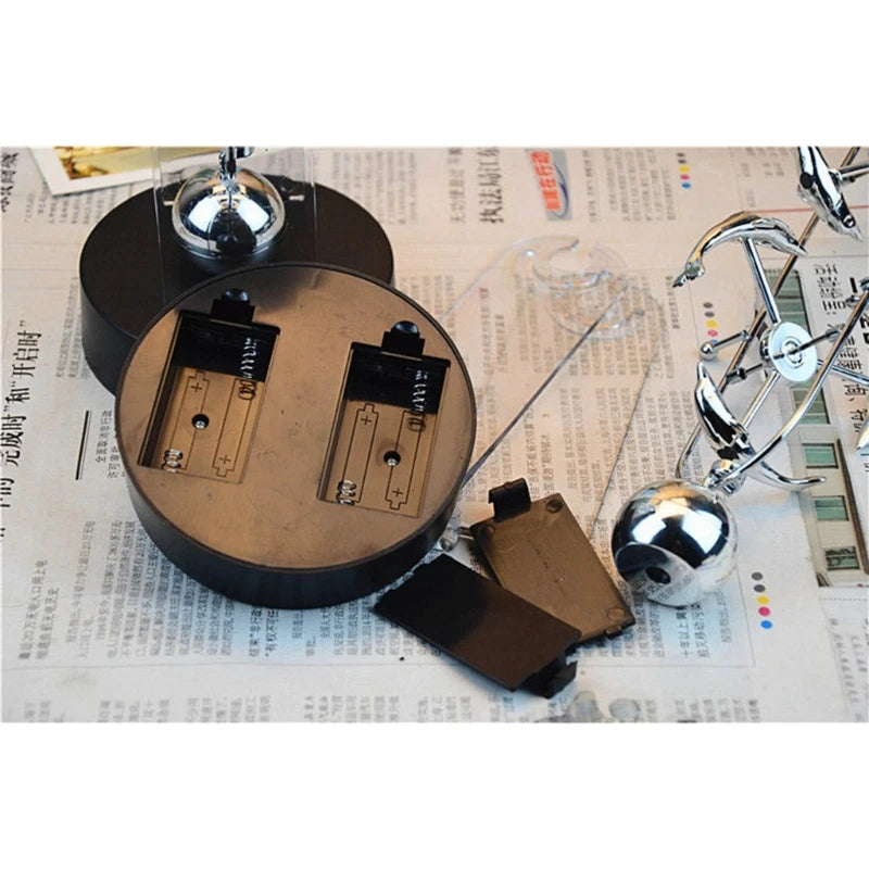 Metal and Plastic Double-Swinging Chaotic Desk Sculpture Electric