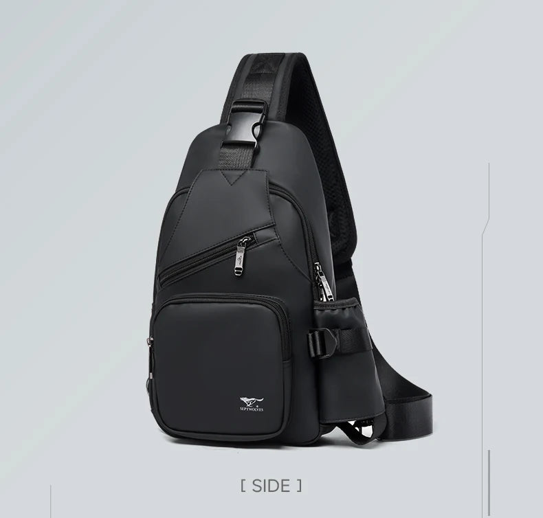 Septwolves Business Thin Printed Leather Crossbody Sling Bag Man