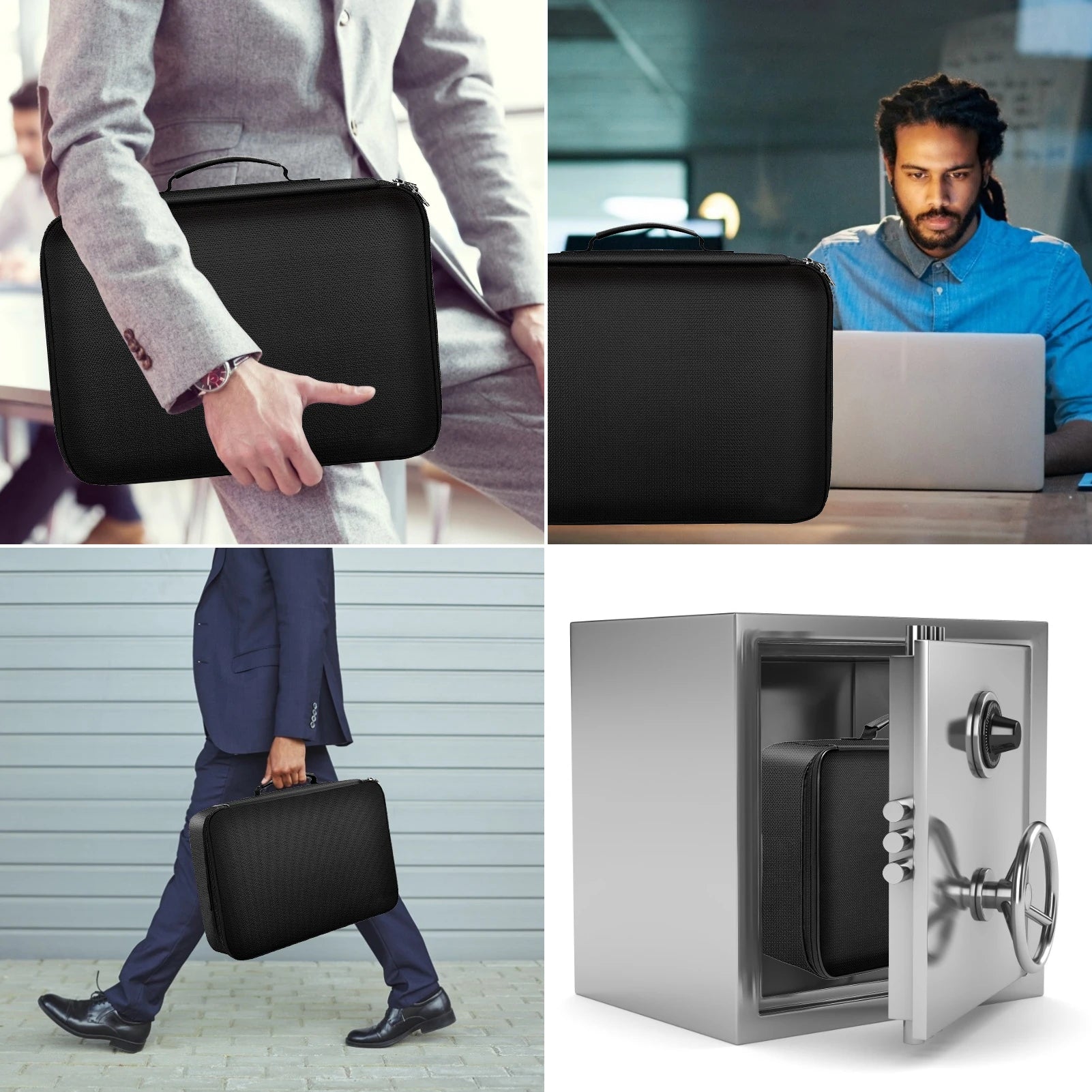 Fireproof Document Bag with Lock Zipper Closure Fire & Water Resistant Money Bag Storage Pouch Organ - Gallery image 6