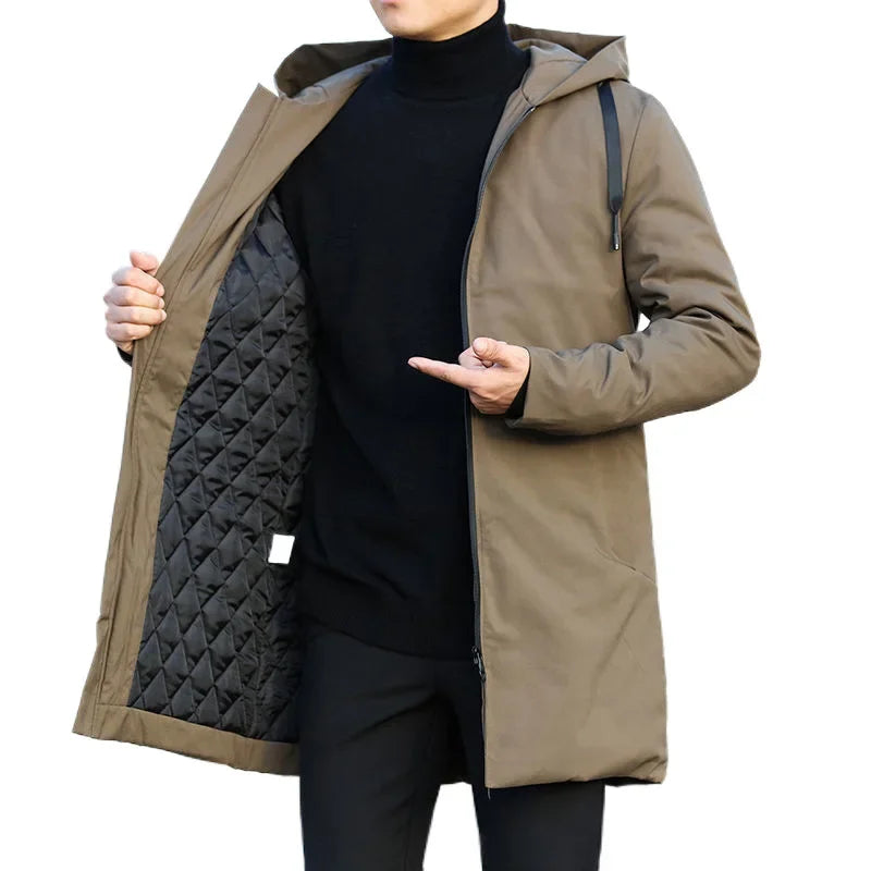 Autumn Winter Men's Trench Coat Male Windbreaker Outerwear Jaquet Man Coat Men Casual Thicken Warm H