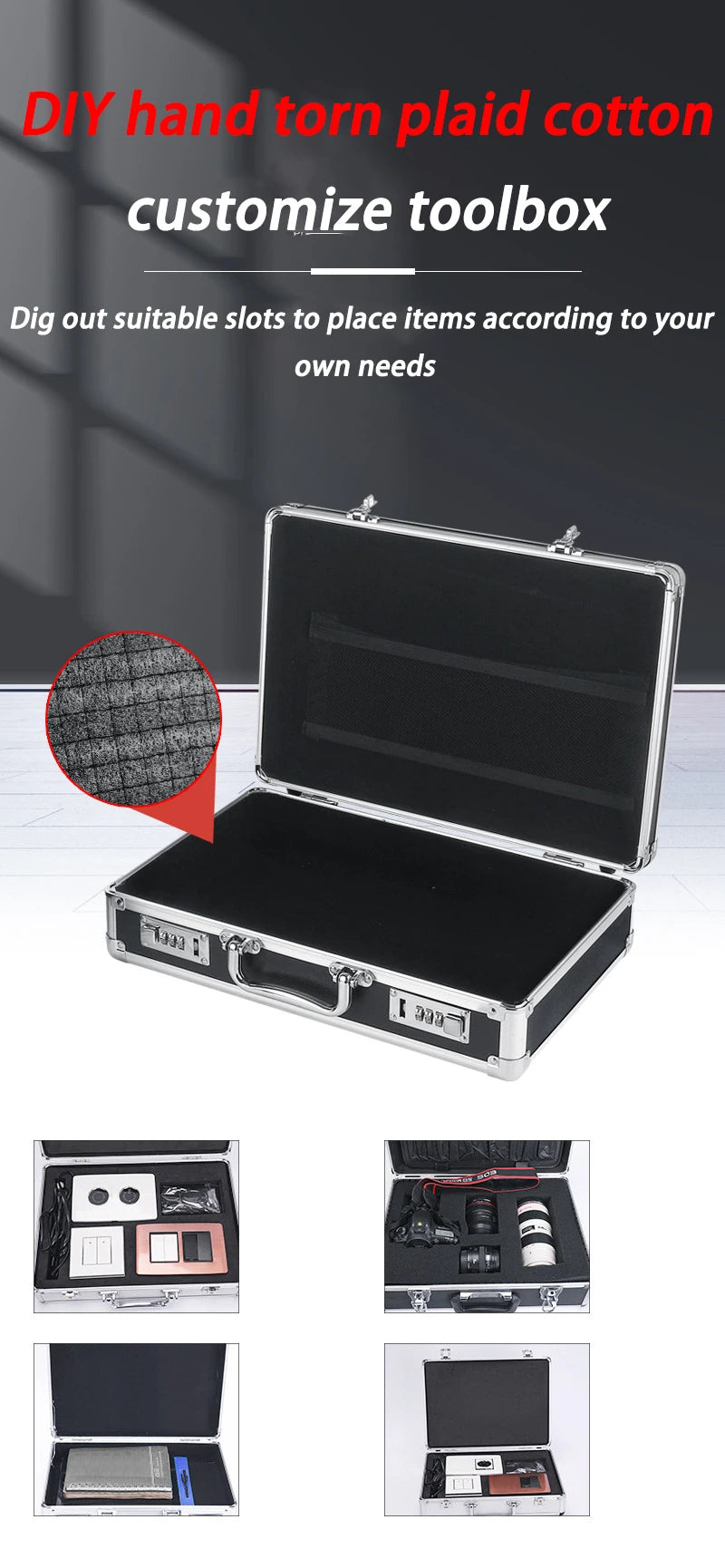 Aluminum Alloy Repair Tool Case Portable Hardware Tools Storage Box Safe Shockproof Instrument Equip - Gallery image 8