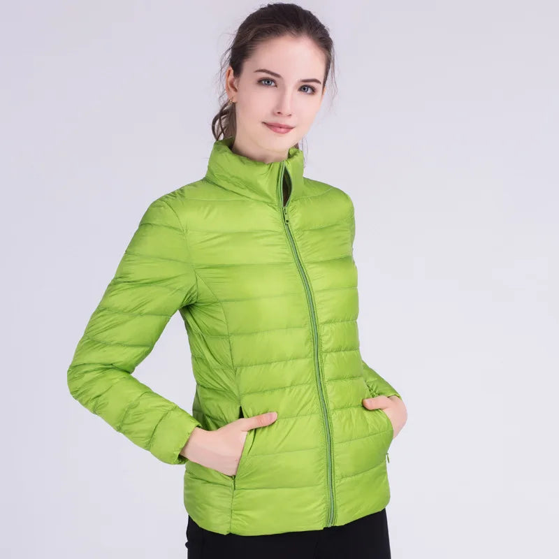 New Autumn Winter Women Ultra Light White Duck Down Jackets Candy Color Slim Short Design Warm Down  - Gallery image 11
