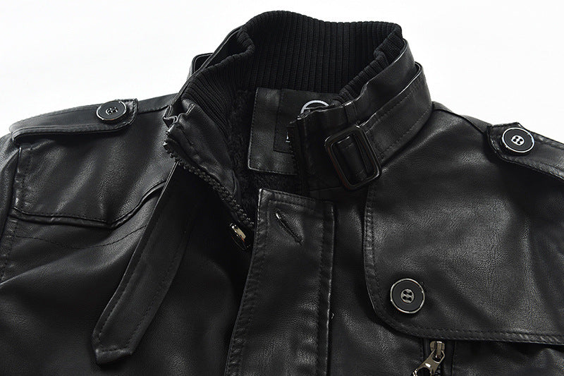 New High Quality Jacket Men's Street Windbreaker Coat Men Leather