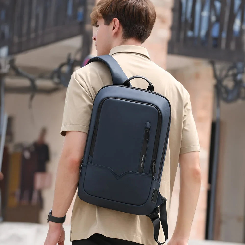 HK Slim Backpack For Men 15.6 Inch Laptop Bags Waterproof Minimalist Business Ba - Detail View