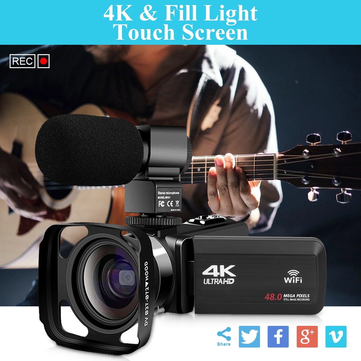 Full 4K Camcorder Professional YouTuber Digital Video Cameras Live