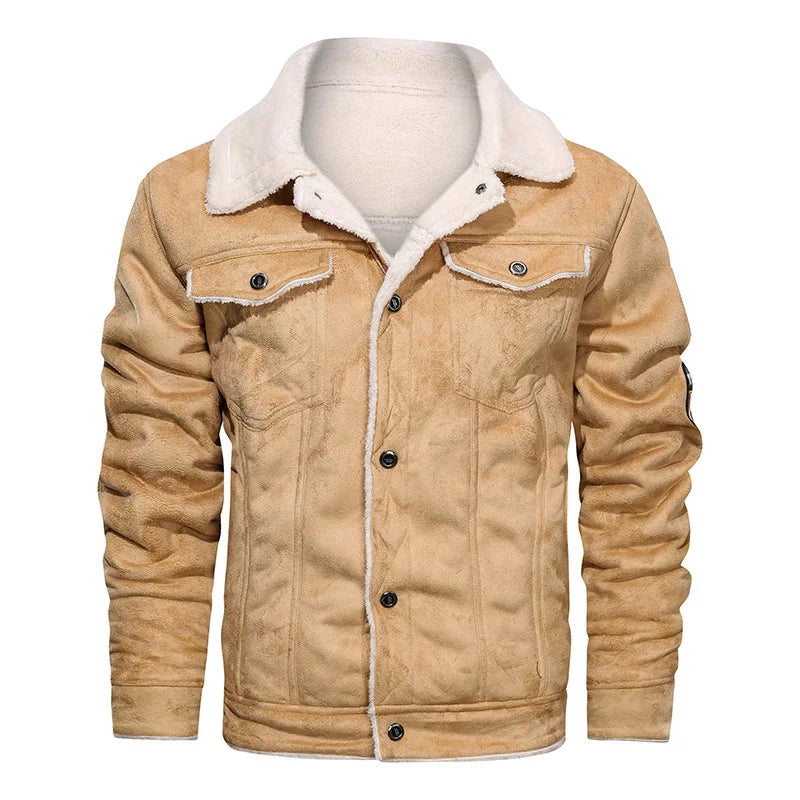 Man Leather Jacket Winter New High Street Turn Down Collar Male Bomber Outerwear Single-breasted Lon - Gallery image 10