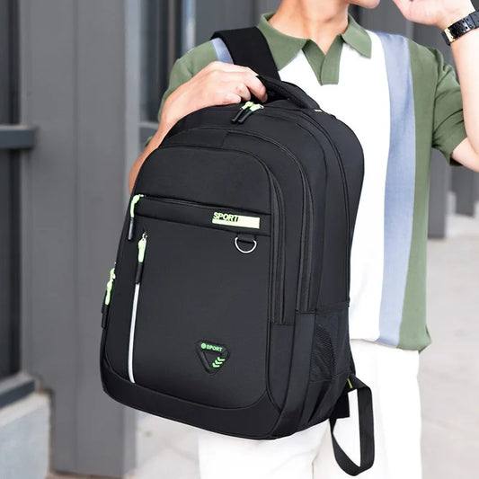 Minimalist Large Capacity Backpacks Men's Waterproof Oxford Commute School Backp - Side View