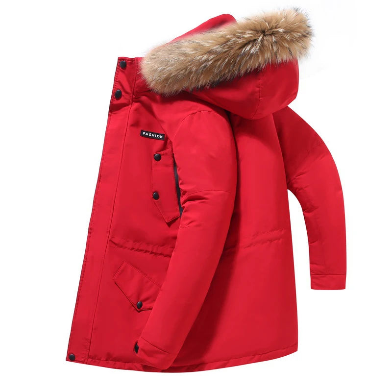 Winter Down Jacket Men -30 Degree Large Fur Collar Warm Hooded Puffer Thicken Parkas Luxury Brand Mi - Gallery image 6