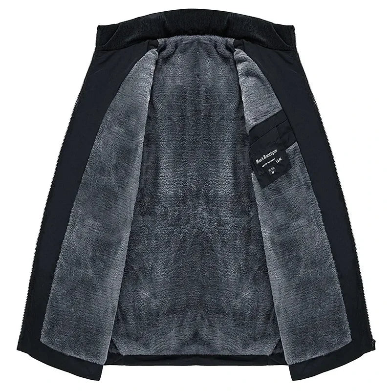 Puffer Jacket Men's Plush Thickened Parkas Stand Collar Jacket Men's Coat Winter Warm Thick Zipper C - Gallery image 8