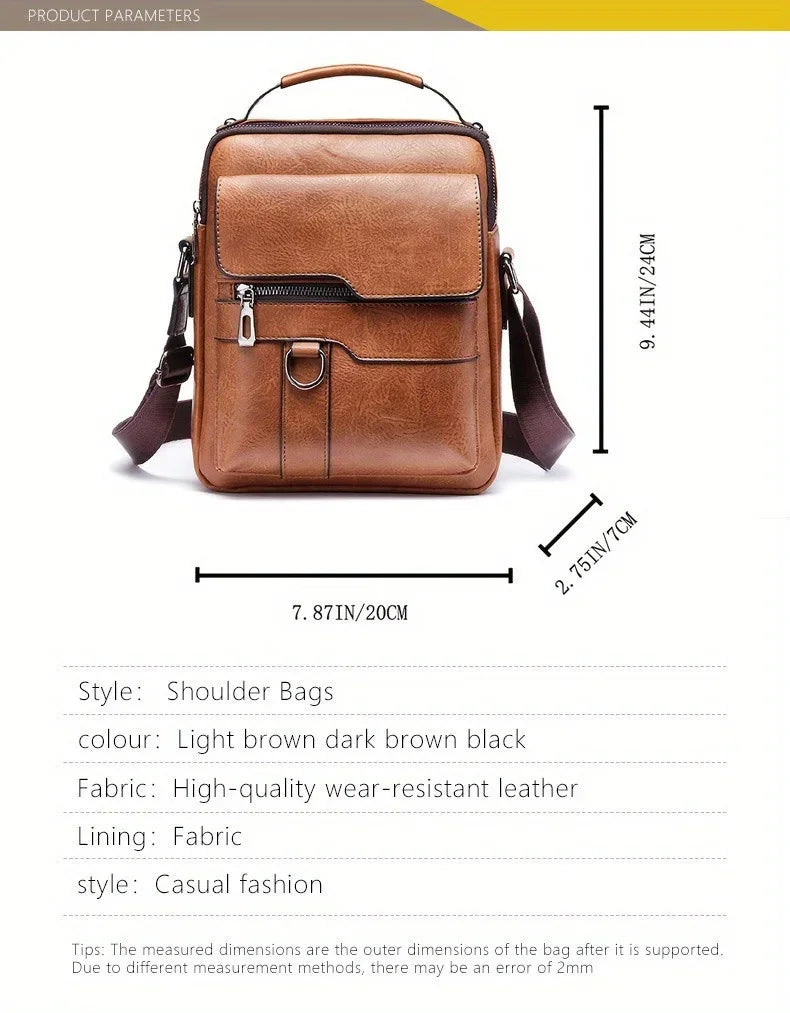 Men's Crossbody Bags Business Flap Male Solid Messenger Bag Travel