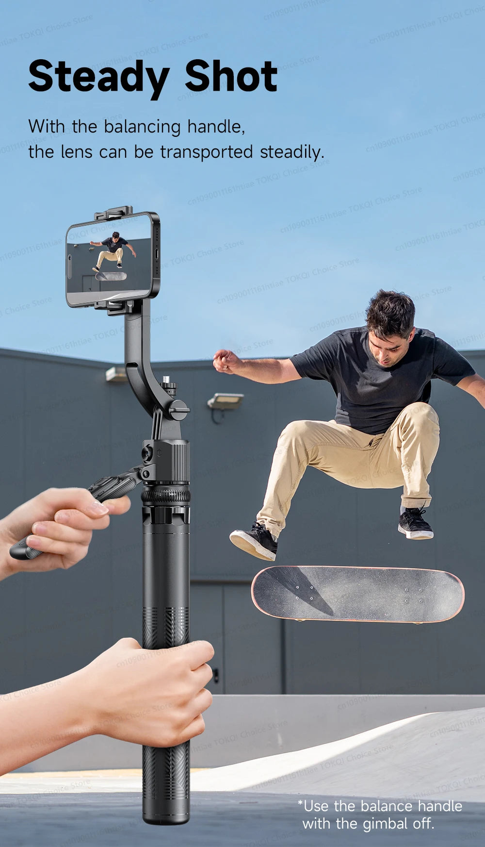 AI Tracking Gimbal - 360° Auto Rotate Selfie Stick | TOKQI - View 24