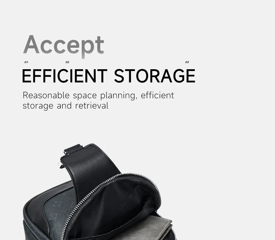 Septwolves Business Thin Printed Leather Crossbody Sling Bag Man