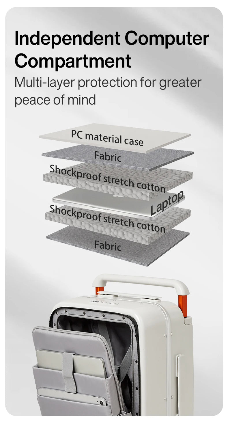 Mixi 2024 New Design Wide Handle Suitcase Men Carry-On Luggage Women Travel Trolley Case 20 Inch Cab - Gallery image 18