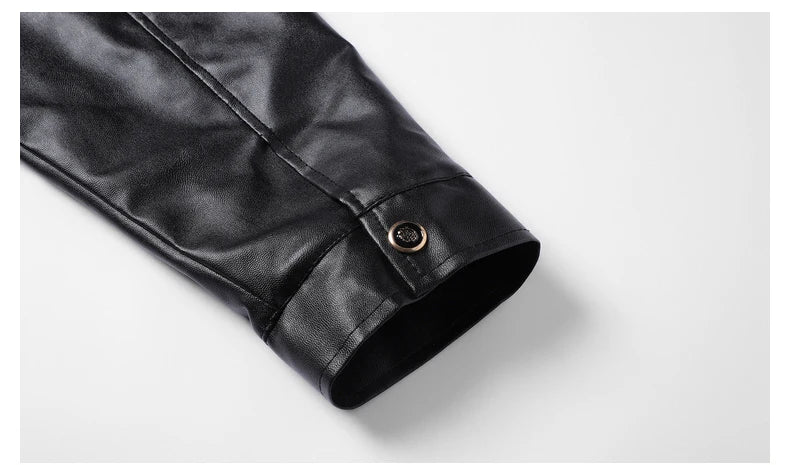 Winter Fleece-lined Leather Jacket Men 2025 New Coat Men's Top Windproof Leisure Mens Streetwear Zip - Gallery image 18