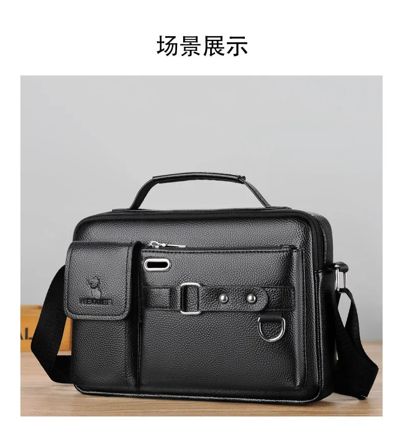 2024 New Men Shoulder Bag for 10.4" Ipad PU Leather Business