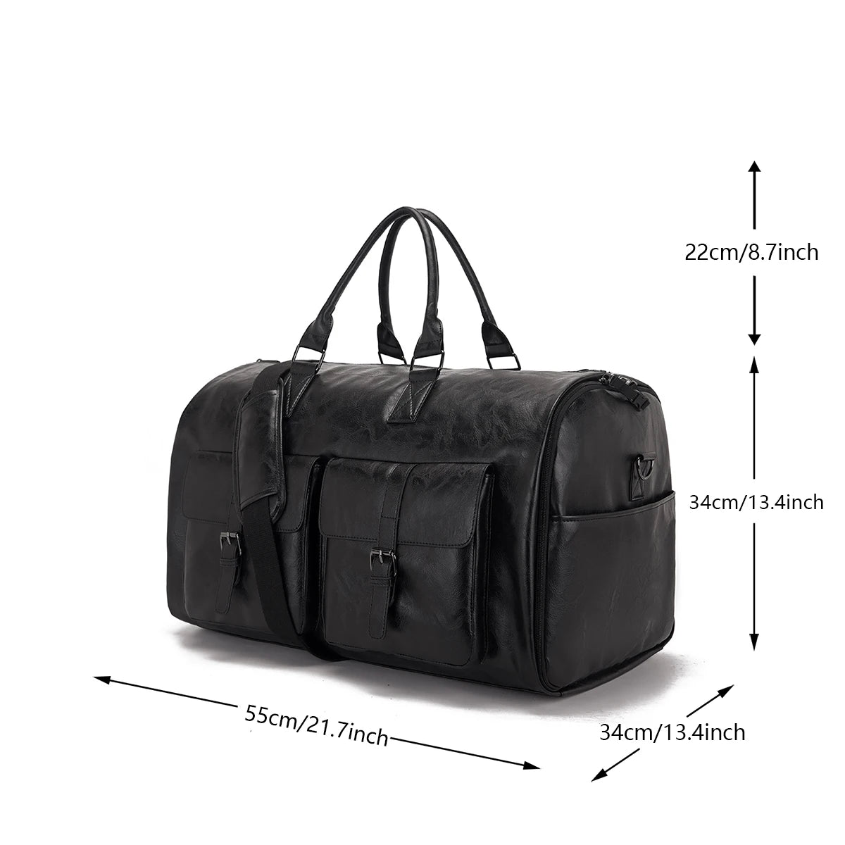 Leather oil wax pattern foldable and expandable multifunctional