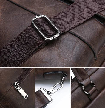 Multiple Pockets Briefcase Men's Large Capacity Office Shoulder Bag