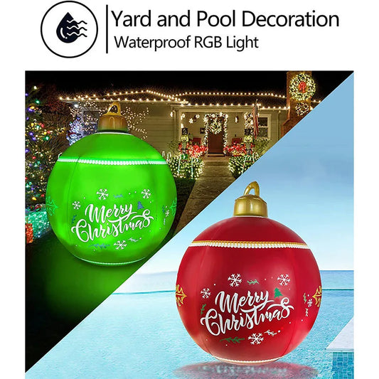 Christmas Pattern Inflatable Balloon Outdoor Fun Christmas Day Atmosph - Front View