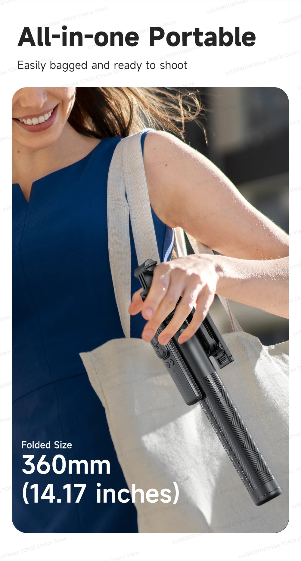 AI Tracking Gimbal - 360° Auto Rotate Selfie Stick | TOKQI - View 7