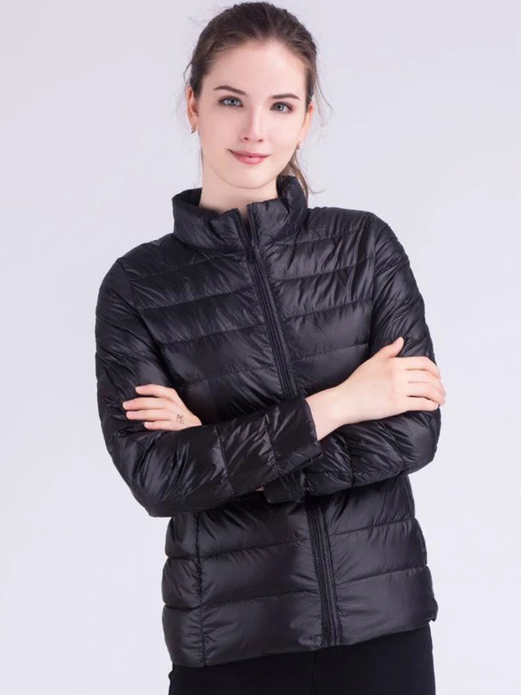 New Autumn Winter Women Ultra Light White Duck Down Jackets Candy Color Slim Short Design Warm Down  - Gallery image 18