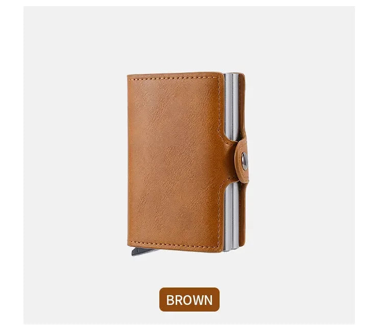 Double Layer Anti-Theft Card Case with RFID Blocking - Carbon Fiber