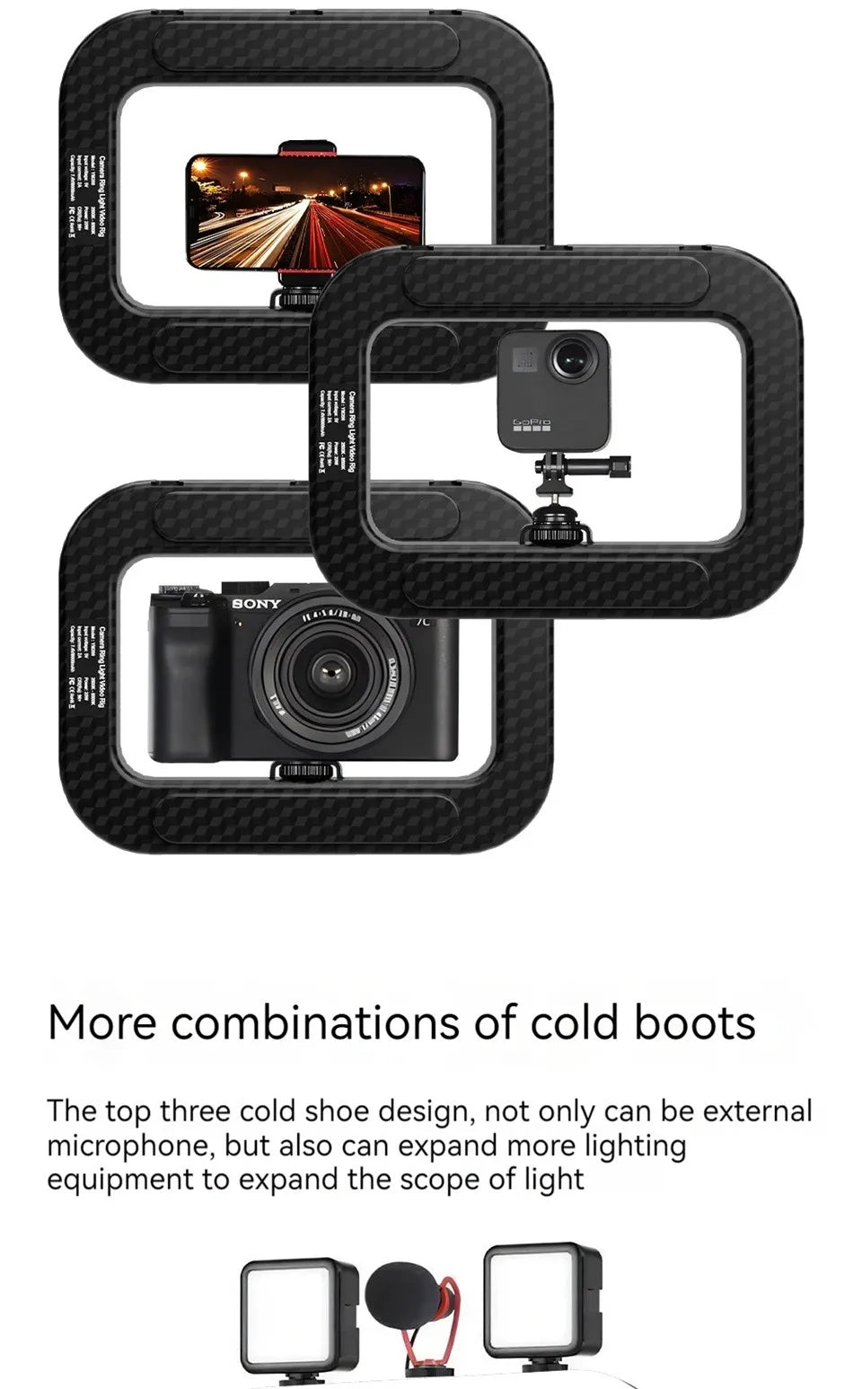 New Handheld Ring LED Rechargeable Fill light Mobile Phone Live