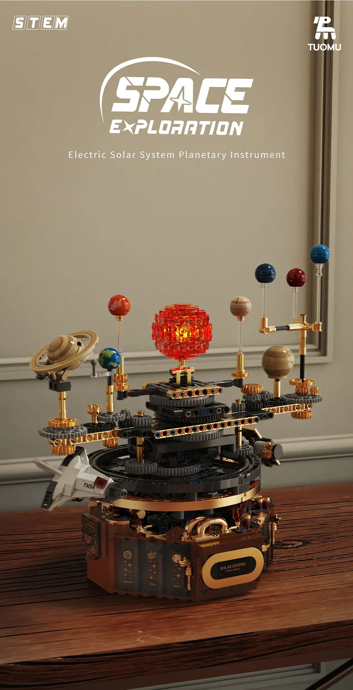 STEM Electric Rotating Universe Electric Solar System Light Building Blocks Sun Earth Model Space Sc - Gallery image 8