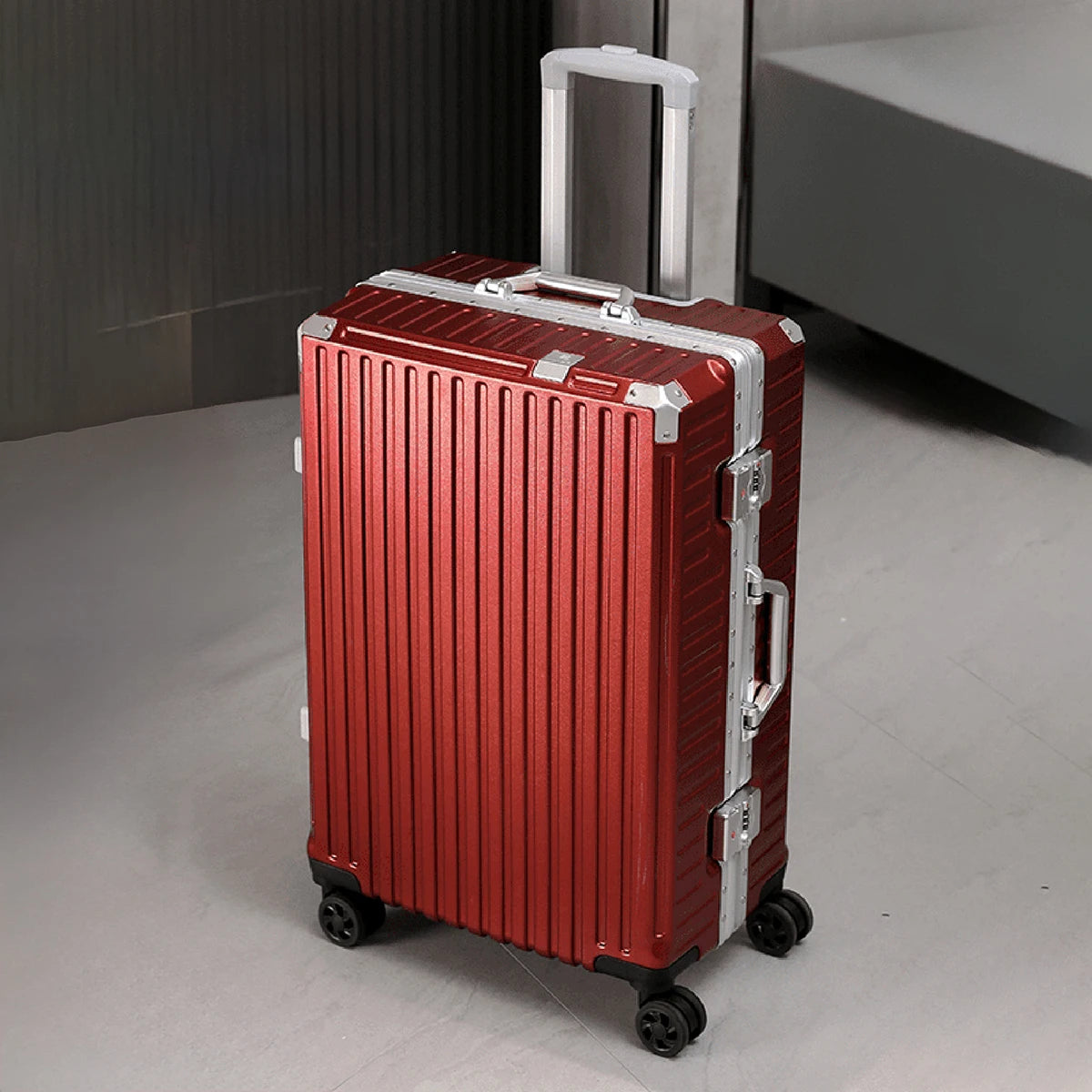 Trolley Luggage 20 24 26 28 Inch Aluminum Frame Rolling Luggage Case USB Travel Suitcase on Wheels C - Product details