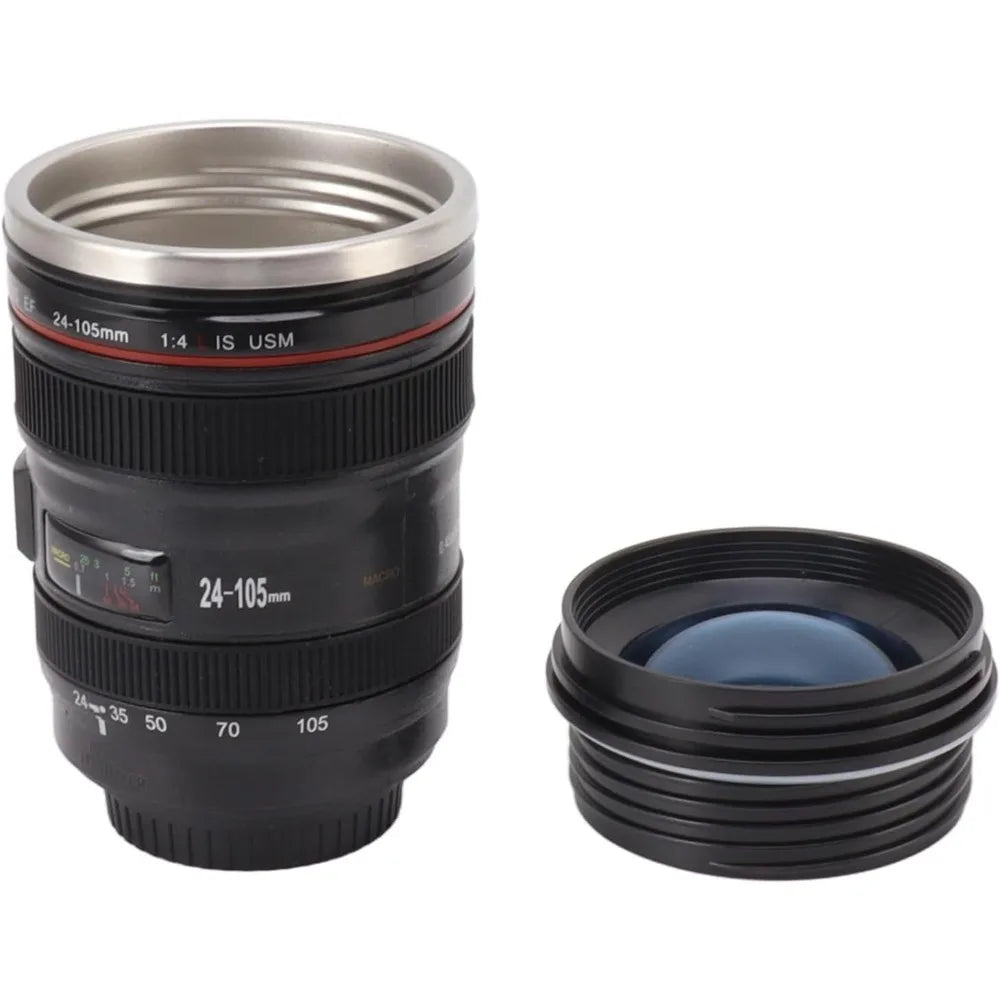 Camera Lens Coffee Mug - Stainless Steel Photographer Gift - View 7