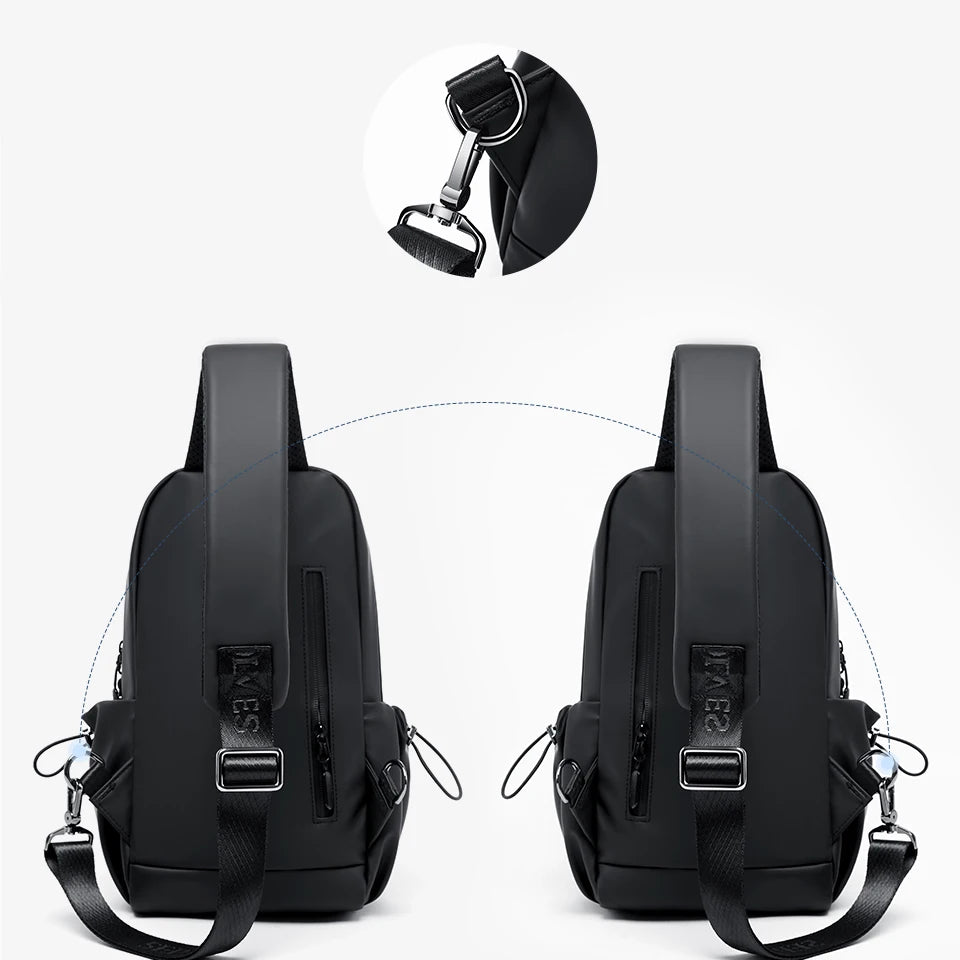 Septwolves Business Thin Printed Leather Crossbody Sling Bag Man